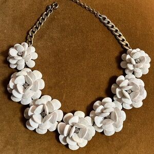 J Crew White Floral Necklace